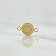 Herraje Letra W Mate 0.55gr / 1.7cm-Circulo Bordeado  Oro Amarillo 18K