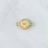 Herraje Letra H Mate 0.6gr / 1.7cm / Circular Bordeado Oro Amarillo 18K