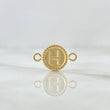 Herraje Letra H Mate 0.6gr / 1.7cm / Circular Bordeado Oro Amarillo 18K
