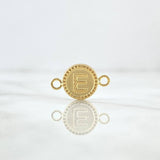 Herraje Letra E Mate 0.65gr / 1cm-1.7cm / Circulo Bordeado Oro Amarillo 18K *