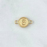 Herraje Letra S Mate 0.55gr / 1cm-1.7cm / Circulo Bordeado Oro Amarillo 18K ©