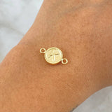 Herraje Letra K Mate 0.65gr / 1.7cm-Circulo Bordeado  Oro Amarillo 18K