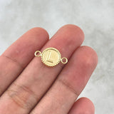 Herraje Letra L Mate 0.65gr / 1.7cm-Circulo Bordeado  Oro Amarillo 18K