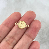 Herraje Letra J Mate 0.6gr / 1.7cm / Circulo Bordeado Oro Amarillo 18K