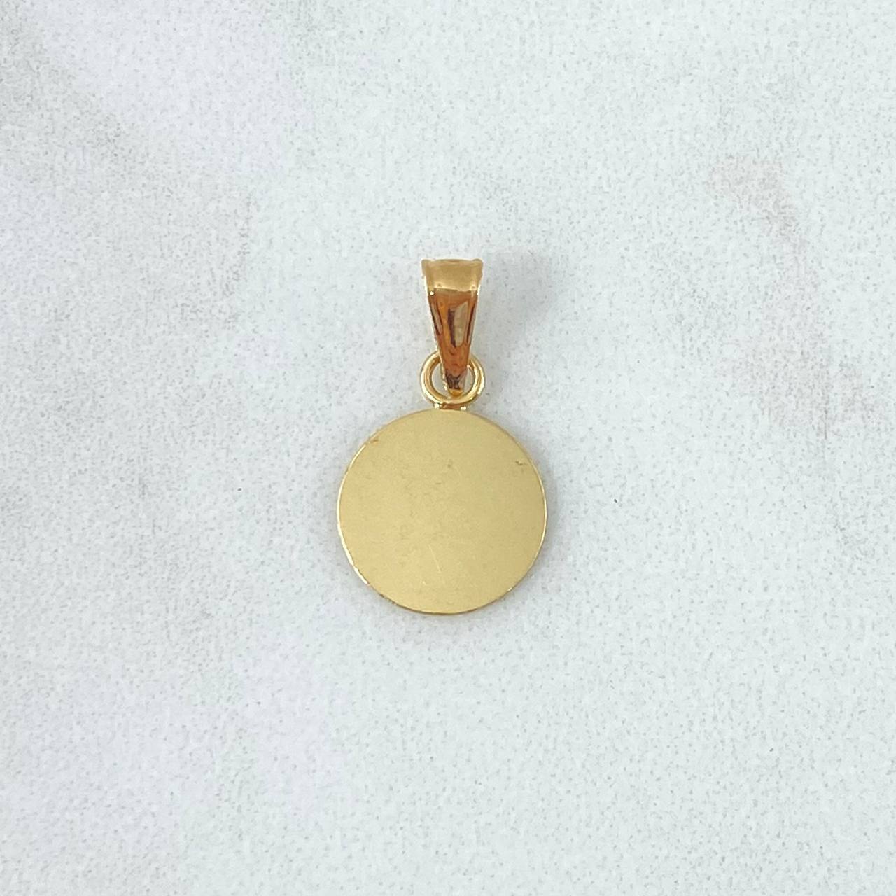 Dije Placa Circular 0.55gr / 1.8cm / Lisa Oro Amarillo 18K