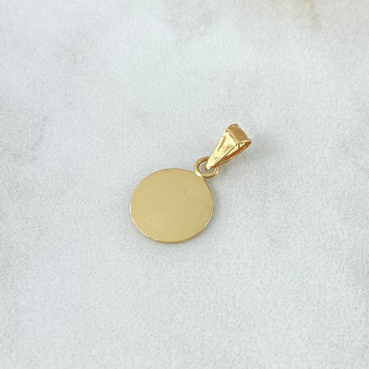 Dije Placa Circular 0.55gr / 1.8cm / Lisa Oro Amarillo 18K