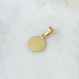 Dije Placa Circular 0.55gr / 1.8cm / Lisa Oro Amarillo 18K
