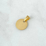 Dije Placa Circular Lisa 0.4gr / 1cm - 1.6cm / Cargador Interno Liso Oro Amarillo 18K *