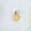 Dije Placa Circular Lisa 0.5gr / 1cm - 1.6cm / Cargador Interno Tallado Oro Amarillo 18K ©