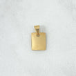 Dije Placa Rectangular Lisa 0.55gr / 1cm - 1.6cm / Cargador Interno Liso Oro Amarillo 18K *