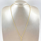 Set Cadena Lazo 1.4gr / 50cm / 1.7mm + Dije Virgen Maria 0.35gr / 1.7cm Silueta Mate Oro Amarillo 18K (Oferta)