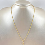 Set Cadena Lazo 1gr / 50cm / 1.2mm + Dije Cruz 0.25gr / 1.5cm Lisa 1.25gr / Oro Amarillo 18K (Oferta)