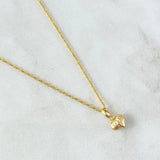 Cadena Lazo 1gr / 50cm / 1.2mm + Dije Corazón De Calabaza 0.4gr / 1.3cm Oro Amarillo 18K (Oferta)