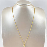 Cadena Lazo 1gr / 50cm / 1.2mm + Dije Corazón De Calabaza 0.4gr / 1.3cm Oro Amarillo 18K (Oferta)