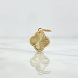 Dije Trebol VCyA 1.7gr / 1.9cm / Diamantado Punteado Oro Amarillo Nac.Esp. 18K *