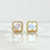 Topos Trebol Blanco 2.7gr / 1cm / Oro Amarillo Nac.Esp. 18K ©