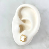 Topos Trebol Blanco 2.7gr / 1cm / Oro Amarillo Nac.Esp. 18K ©
