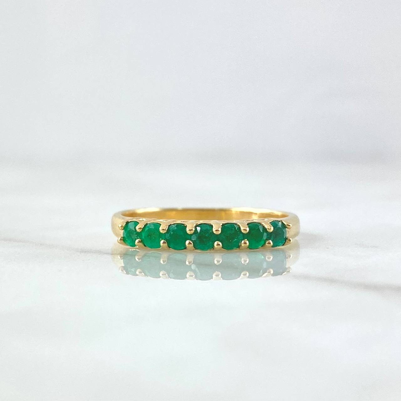 Anillo Churumbela Vertebral 2.75gr T7 1/2 Esmeraldas 64pts Oro Amarillo (Joya) ©