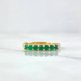 Anillo Churumbela Vertebral 2.75gr T7 1/2 Esmeraldas 64pts Oro Amarillo (Joya) ©