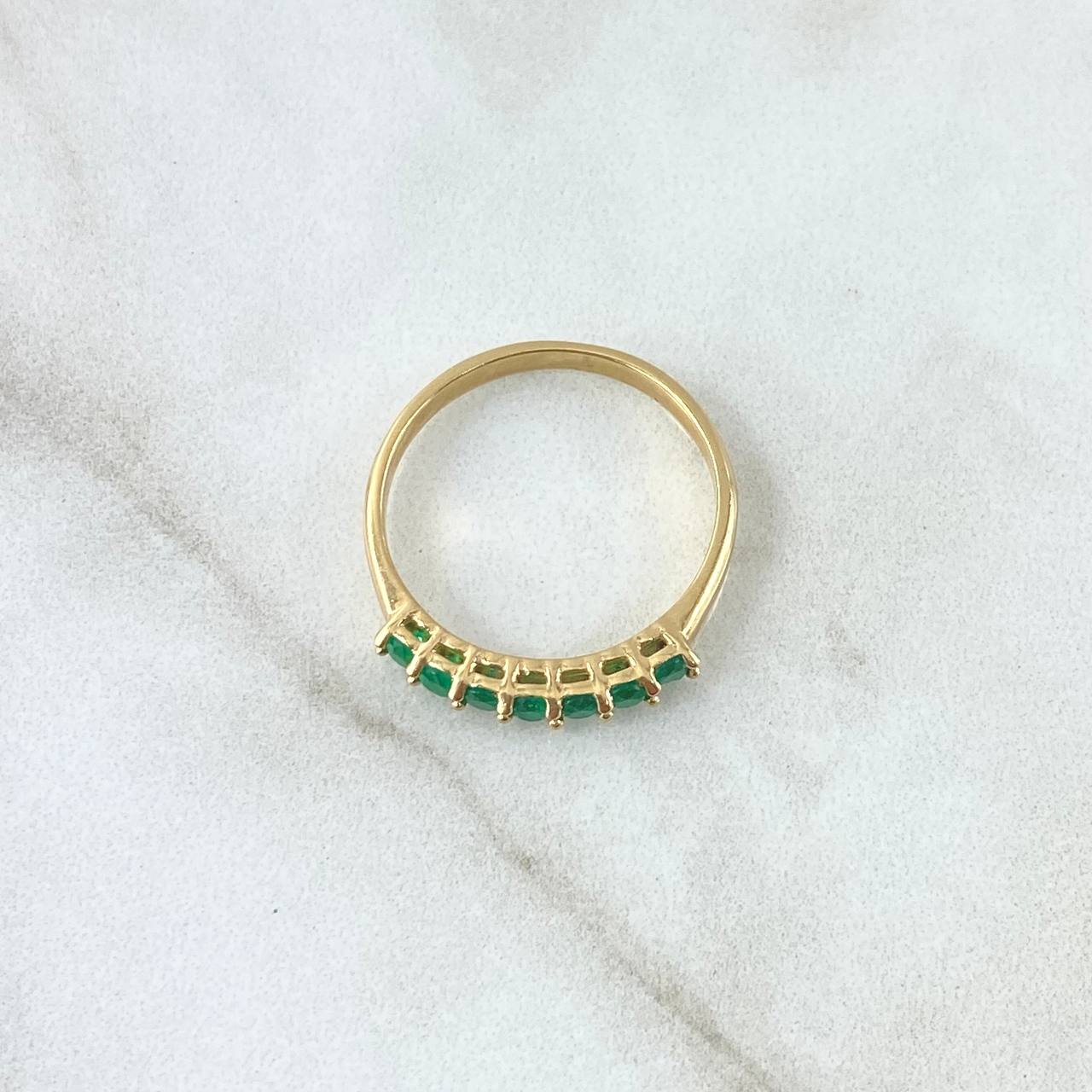 Anillo Churumbela Vertebral 2.75gr T7 1/2 Esmeraldas 64pts Oro Amarillo (Joya) ©