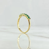 Anillo Churumbela Vertebral 2.75gr T7 1/2 Esmeraldas 64pts Oro Amarillo (Joya) ©