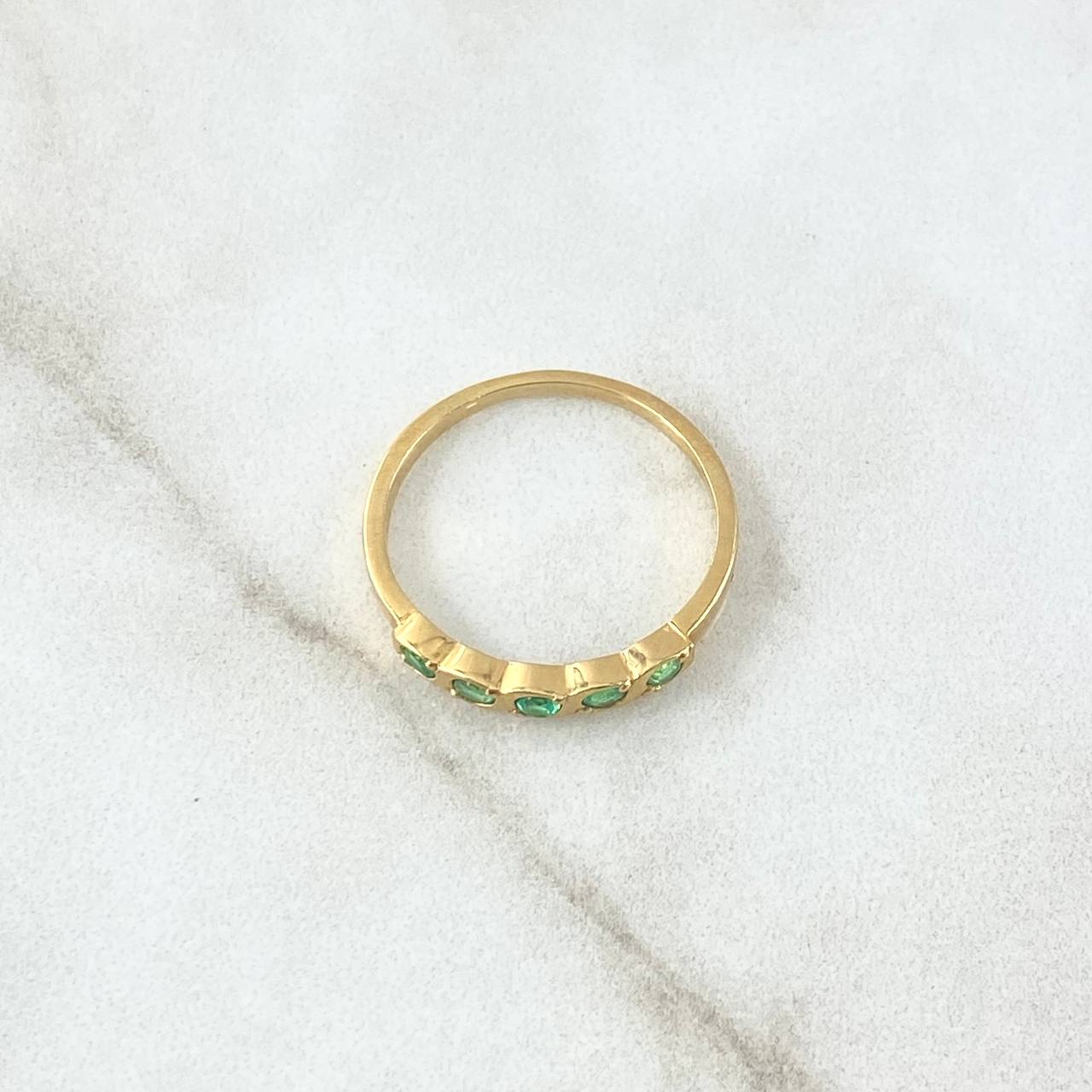 Anillo Esferas 2.05gr T7 1/4 Esmeraldas 26pts Oro Amarillo (Joya)
