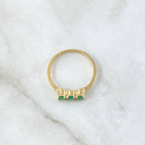 Anillo Trinity 1.9gr T6 1/2 Esmeraldas 36pts Oro Amarillo (Joya)
