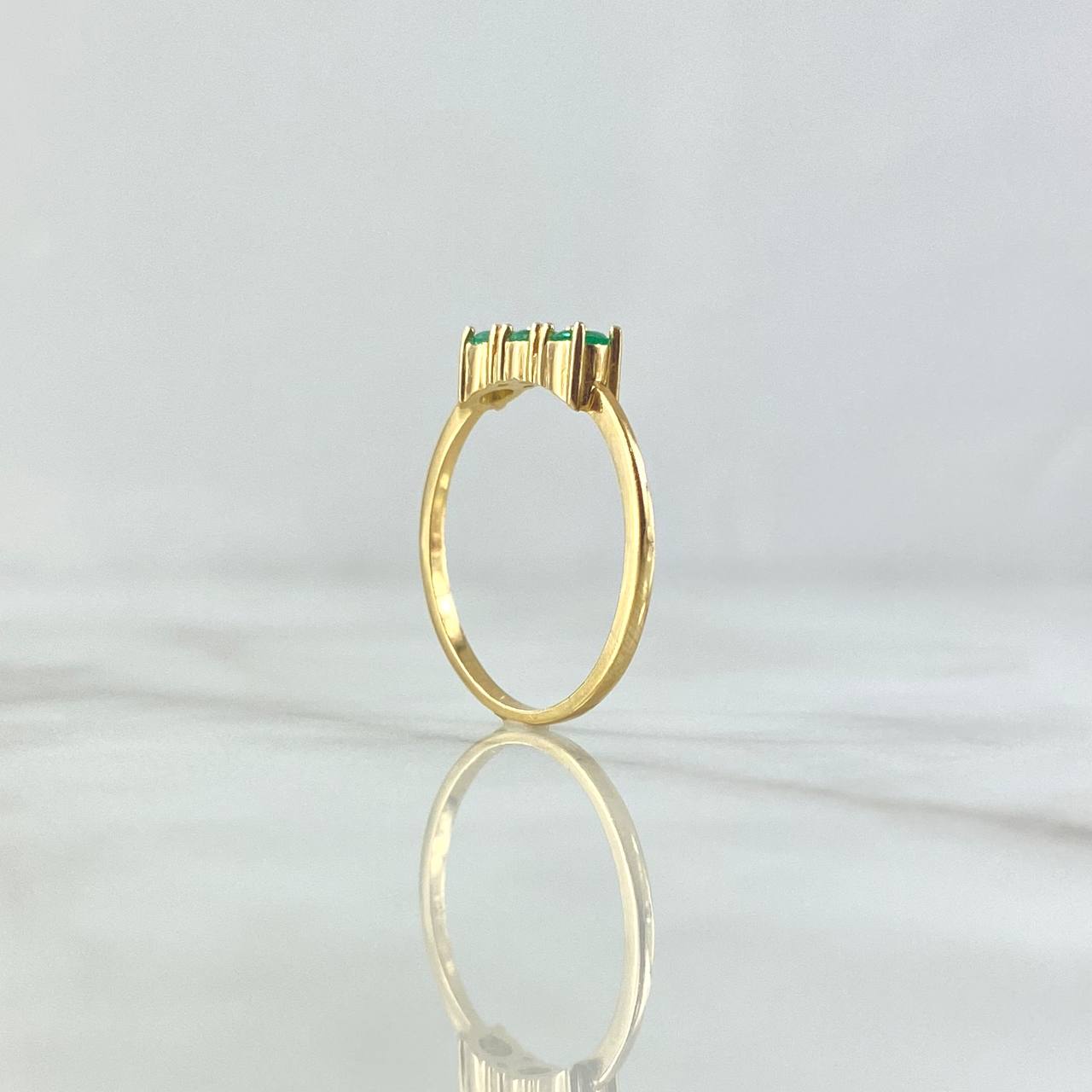 Anillo Trinity 1.9gr T6 1/2 Esmeraldas 36pts Oro Amarillo (Joya)
