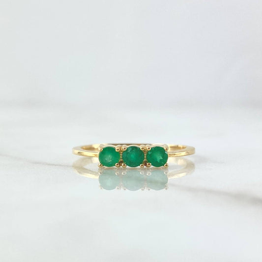Anillo Trinity 1.95gr T7 Esmeraldas 36pts Oro Amarillo (Joya) ©