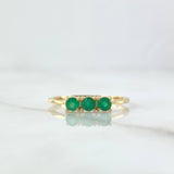 Anillo Trinity 1.95gr T7 Esmeraldas 36pts Oro Amarillo (Joya) ©