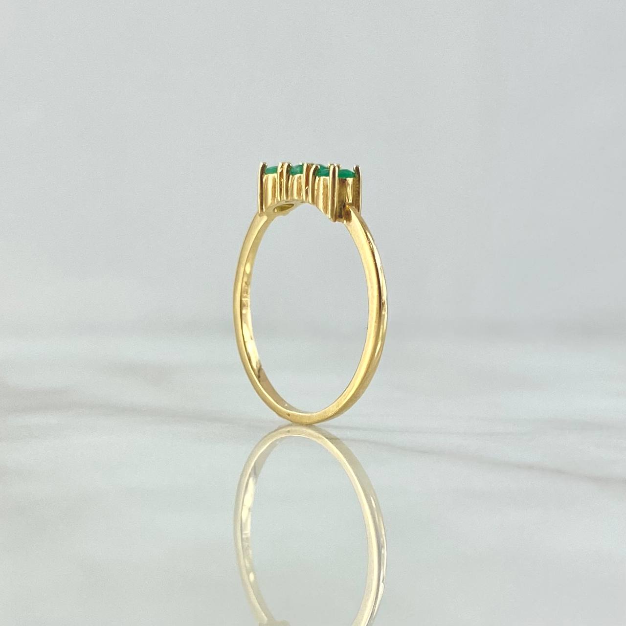 Anillo Trinity 1.95gr T7 Esmeraldas 36pts Oro Amarillo (Joya) ©