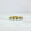 Anillo Segmentos Sumergidos 2.2gr T7 1/4 Esmeraldas 22pts Oro Amarillo (Joya) ©