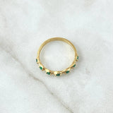 Anillo Segmentos Sumergidos 2.2gr T7 1/4 Esmeraldas 22pts Oro Amarillo (Joya) ©