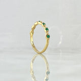 Anillo Segmentos Sumergidos 2.2gr T7 1/4 Esmeraldas 22pts Oro Amarillo (Joya) ©