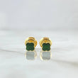 Topos Trebol 0.5gr / 4mm Borde Punteado Resina Verde Oro Amarillo 18K *