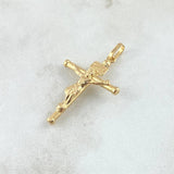 Dije Cristo Cruz 1.2gr / 3.2cm / Baston Liso Oro Amarillo 18K *