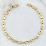 Pulso Rustico Barril  4.55gr / 21cm / Liso Oro Amarillo 18K ©