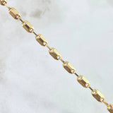 Pulso Rustico Barril Bi-Texturizado 4.35gr / 20cm / 4mm Liso Punteado Oro Amarillo 18K *