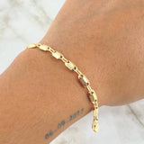 Pulso Rustico Barril  4.55gr / 21cm / Liso Oro Amarillo 18K ©