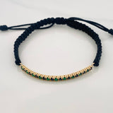 Pulsera Tejida Lineal Oro Amarillo 18K