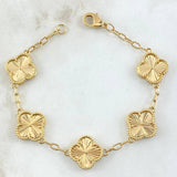 Pulso Aro Seguido Trebol VCyA 11.9gr / 18cm / 2.7mm Diamantado Oro Amarillo Nac.Esp. 18K ©