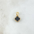 Dije Trebol VCyA 1.25gr / 1.5cm / Onix Negro Punteado Oro Amarillo Nac.Esp. 18K ©