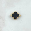 Herraje Trebol VCyA 1.85gr / 2.5cm / Onix Negro Punteado Oro Amarillo Nac.Esp. 18K ©