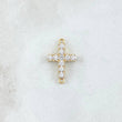 Herraje Cruz Tupida 1.05gr / 2cm / Circones Blancos Oro Amarillo 18K ©