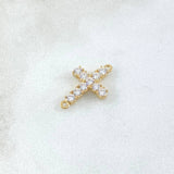 Herraje Cruz Tupida 1.05gr / 2cm / Circones Blancos Oro Amarillo 18K ©