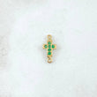 Herraje Cruz 0.45gr / 1cm / Circones Verdes Oro Amarillo 18K ©