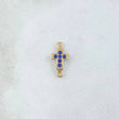 Herraje Cruz 0.4gr / 1cm / Circones Azules Oro Amarillo 18K ©