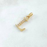 Dije Letra L 1.2gr / 2cm / Circones Blancos Oro Amarillo 18K ©