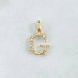 Dije Letra G 1.25gr / 2cm / Circones Blancos Oro Amarillo 18K ©