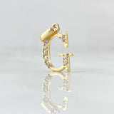 Dije Letra G 1.25gr / 2cm / Circones Blancos Oro Amarillo 18K ©
